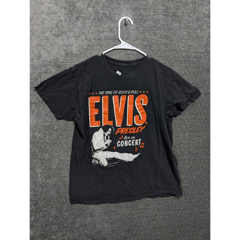 Elvis Presley The King of Rock & Roll Live in Concert Graphic T-Shirt Black L